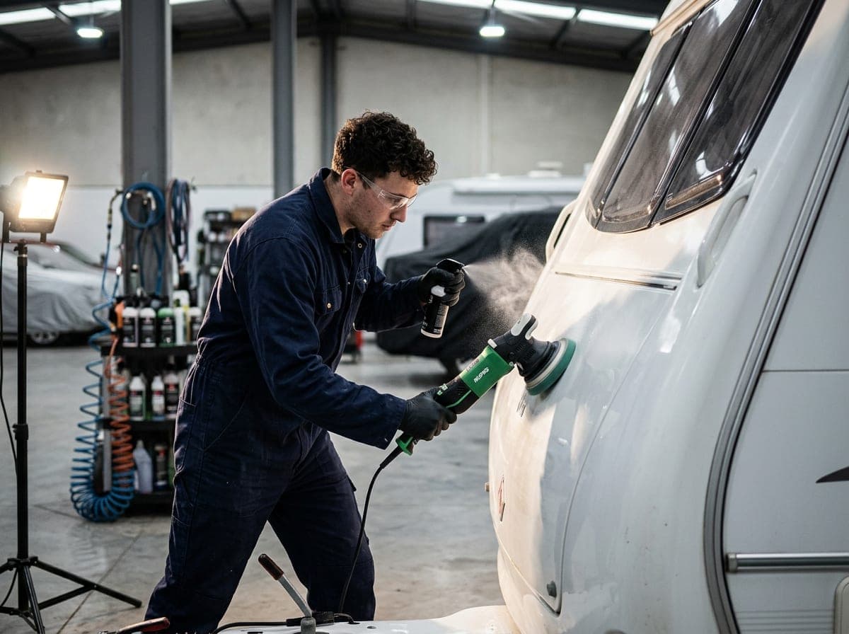 Camper of caravan poetsen bij Carisma Detailing in Groningen
